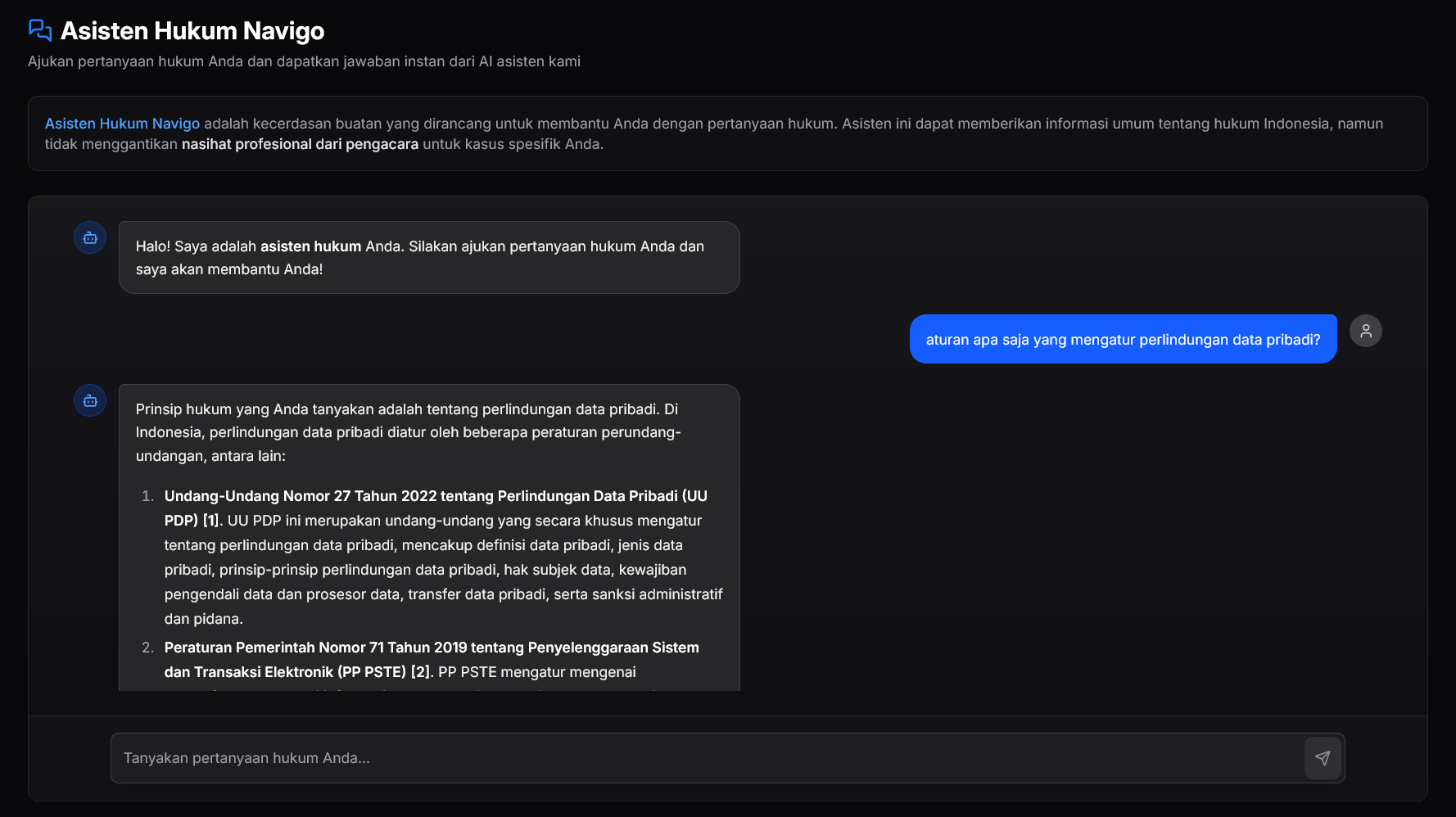 Chat Lawyer Interface